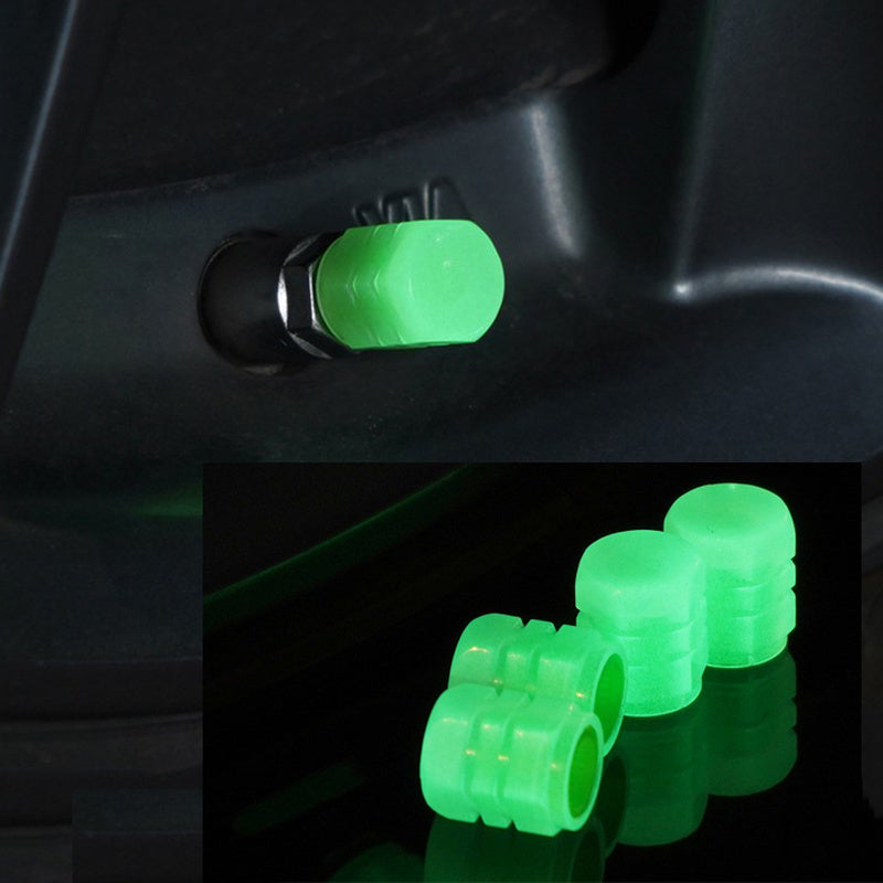 Fluorescent tire valve caps