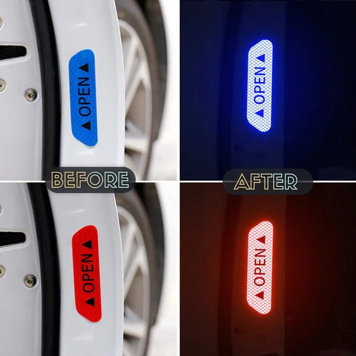 Car door opening reflective warning stickers