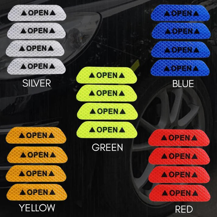 Car door opening reflective warning stickers
