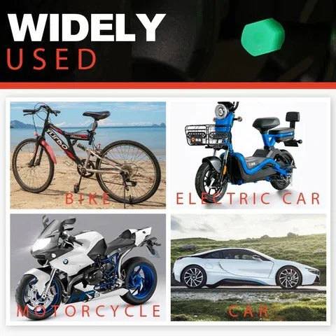 Fluorescent tire valve caps