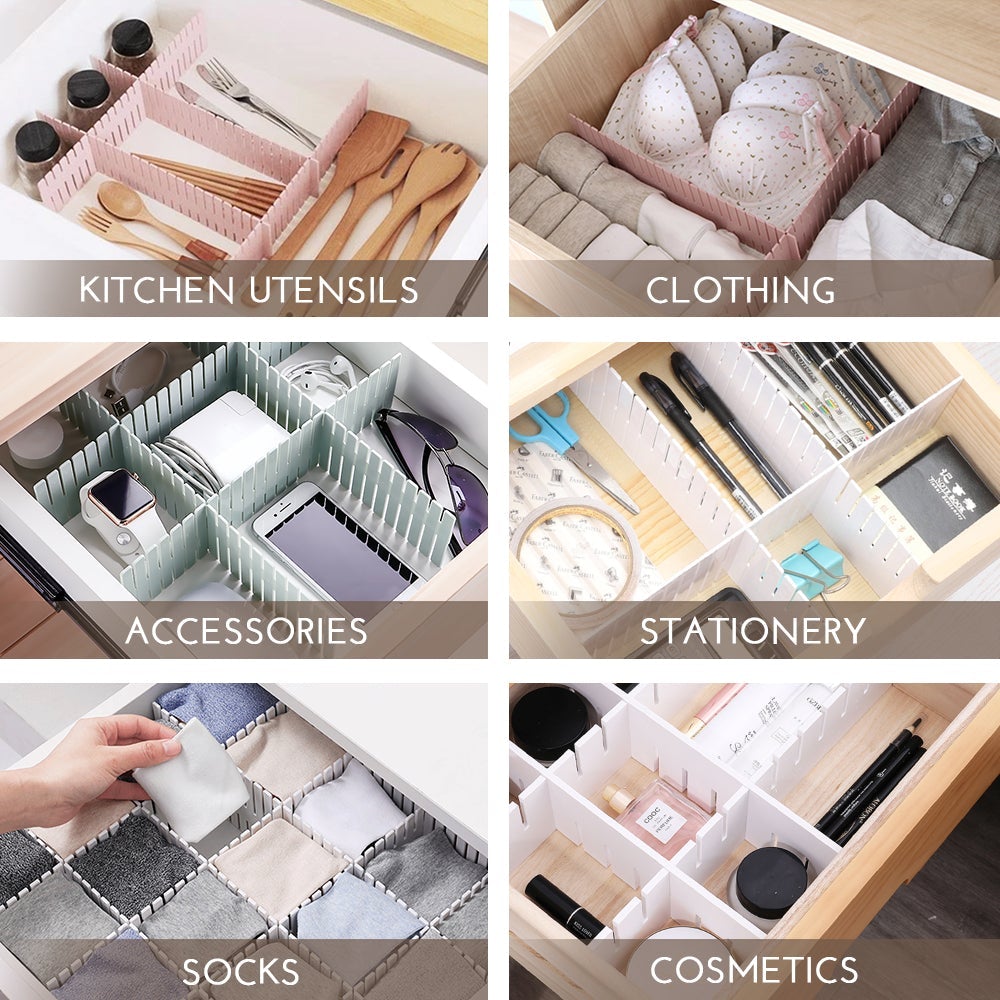 Free Combination Adjustable Drawer Organizer (44cm x 7cm/Pcs-4Pcs/Set)